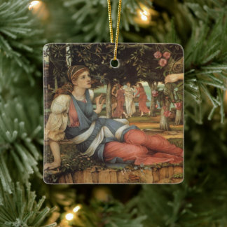 Love and the Maiden by John Stanhope Ceramic Tree Decoration