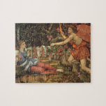 Love and the Maiden by John Stanhope Jigsaw Puzzle<br><div class="desc">Love and the Maiden (1877) by John Stanhope is a vintage Victorian Pre-Raphaelite fine art love and romance portrait painting. An angel or Cupid (the god of love) meets a beautiful young woman in the forest. About the artist: John Roddam Spencer Stanhope (1829-1908) was an English artist often regarded as...</div>