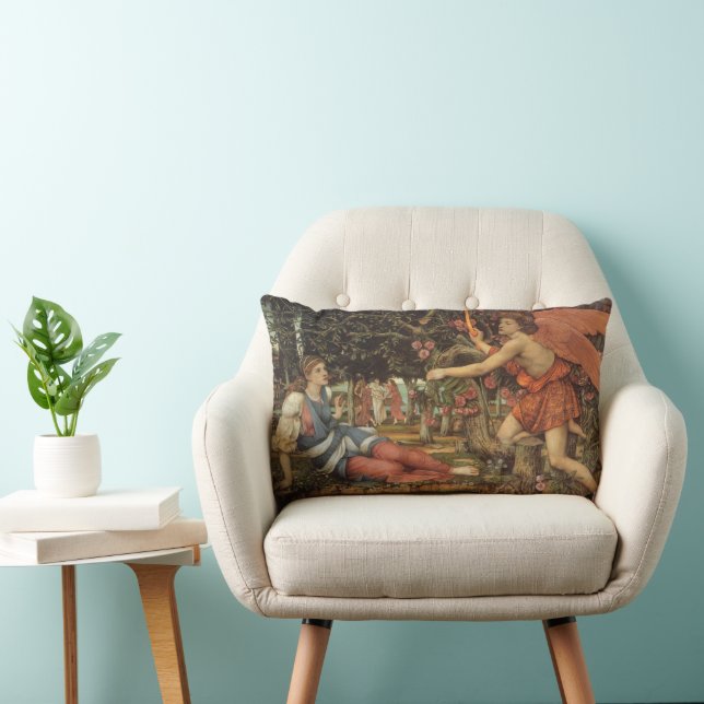Love and the Maiden by John Stanhope Lumbar Cushion (Chair)