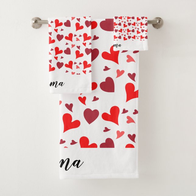 Love and Valentine Inspired Art Bath Towel Set (Insitu)