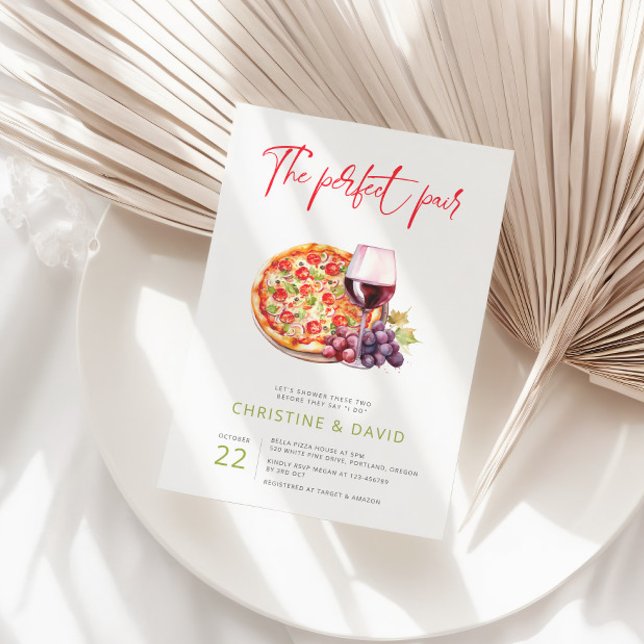 Love and Wine Perfect Pair Couple Shower Invitation (Creator Uploaded)