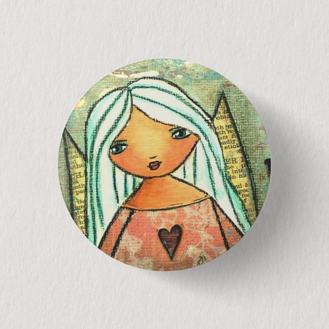 Love angel button badge (Front)