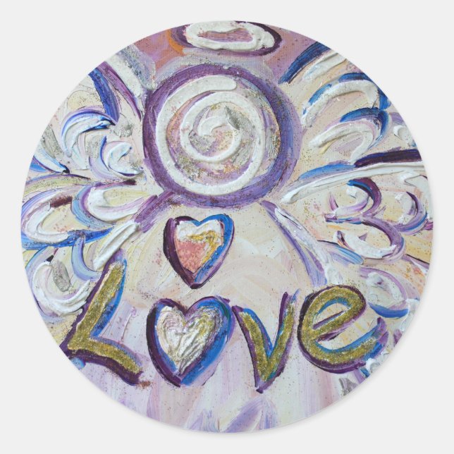 Love Angel Inspirational Word Art Custom Stickers (Front)