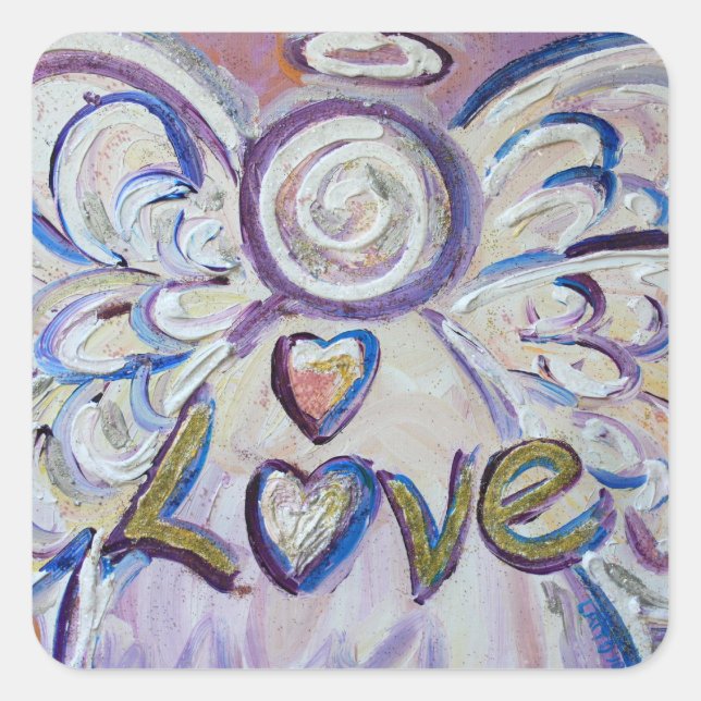 Love Angel Inspirational Word Art Decal Stickers (Front)