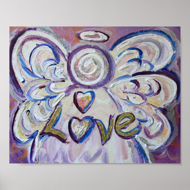 Love Angel Inspirational Word Art Print Poster (Front)