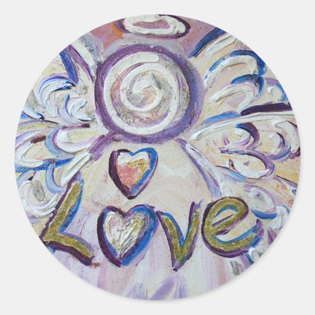Love Angel Word Art Custom Decal Stickers (Front)