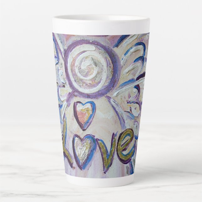 Love Angel Word Art Custom Latte Mug Cup (Front)