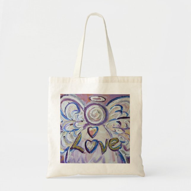 Love Angel Word Art Custom Tote Bag (Front)