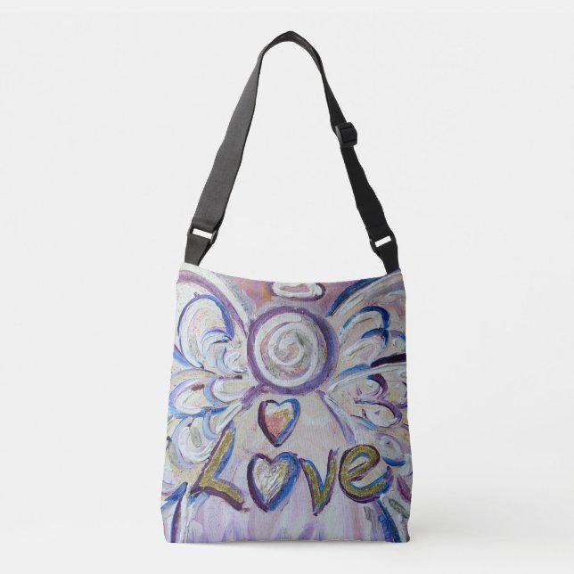 Love Angel Word Art Purse Cross Body Bag (Front)