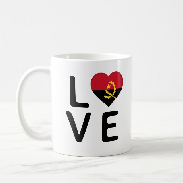 Love - Angola Flag Coffee Mug (Left)