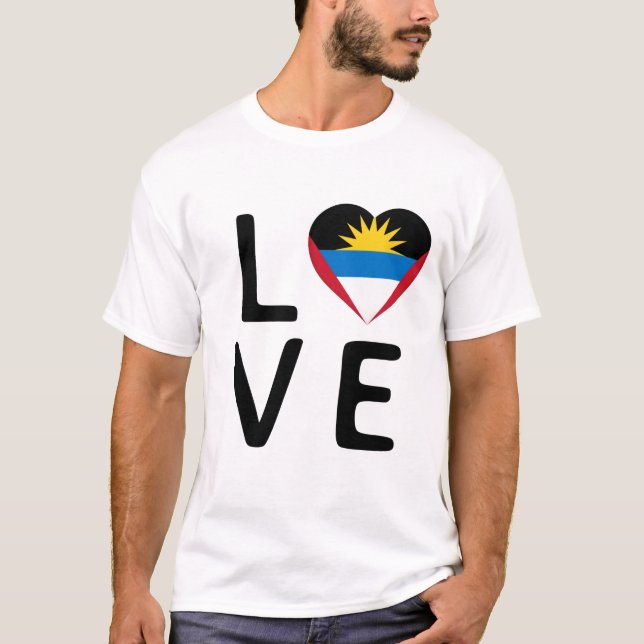 Love - Antigua and Barbuda Flag T-Shirt (Front)