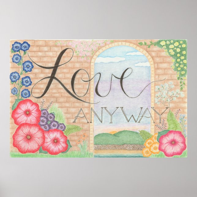 Love Anyway Floral Wall Art (Front)
