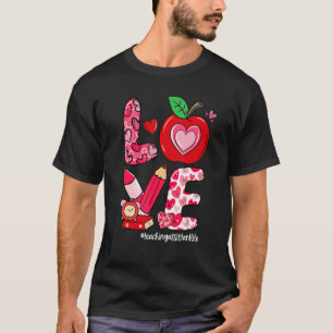LOVE Apple Heart Teaching Assistant Life Valentine T-Shirt