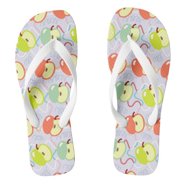 Love Apples Blue. Flip Flops (Footbed)