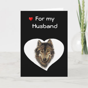 Love & Appreciate Husband  Wolf Valentine Holiday Card