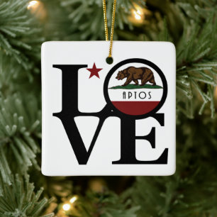 LOVE Aptos California Ceramic Ornament
