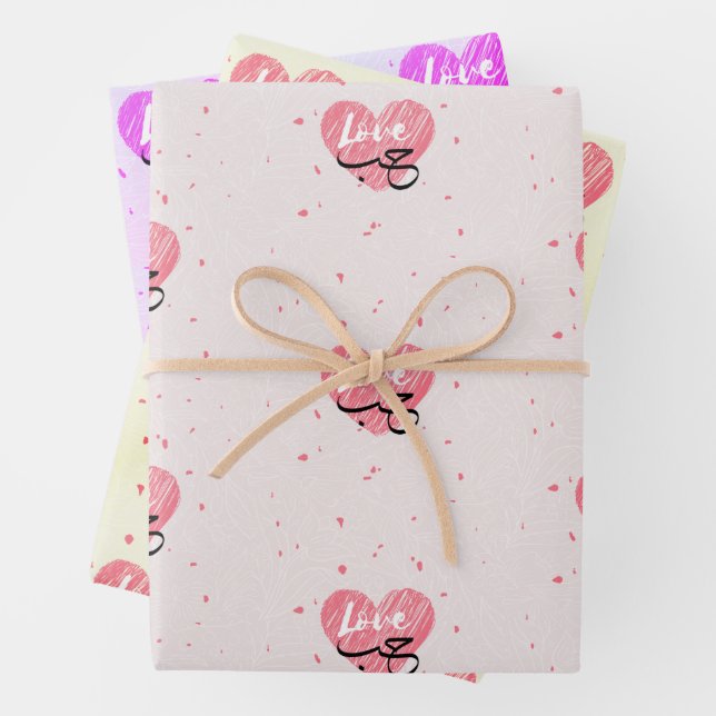 love arabic habibi wrapping paper sheet (In situ)