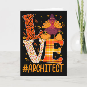 Love Architect Turkey Architectural Engineer Thank Card