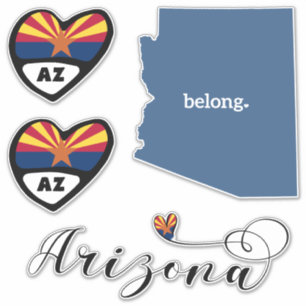 Love Arizona 3 Different Designs, Die Cut Stickers