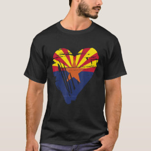 Love Arizona State Retro Heart Flag T-Shirt