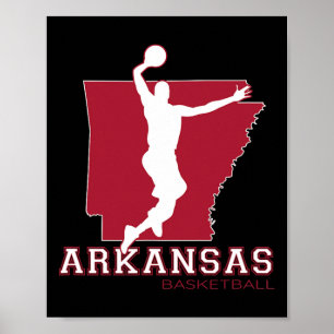 Love Arkansan Hoops Fan Arkansas State Silhouette Poster