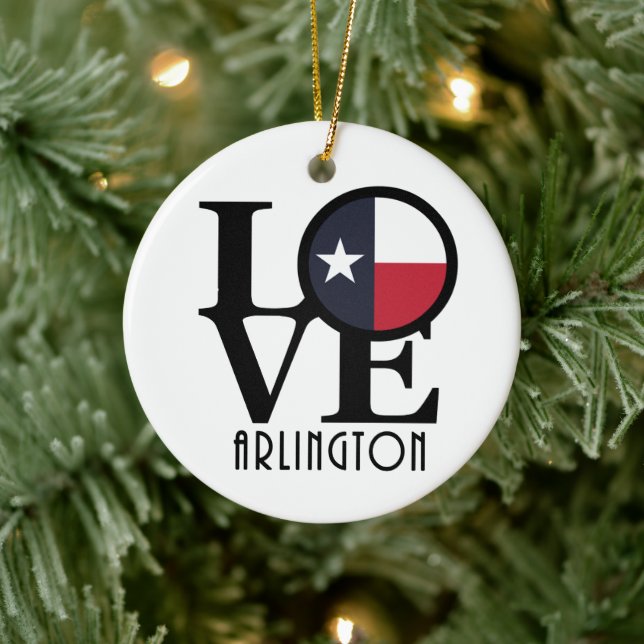 LOVE arlington Texas Ceramic Tree Decoration (Tree)