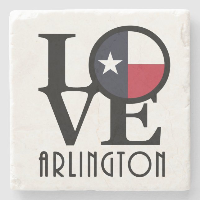 LOVE Arlington Texas Stone Coaster (Front)