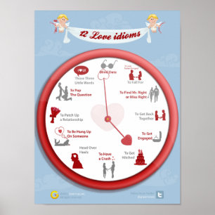 Love around the clock: 12 love idioms poster