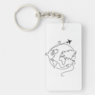 🌍 Love Around the World ✈️ Key Ring