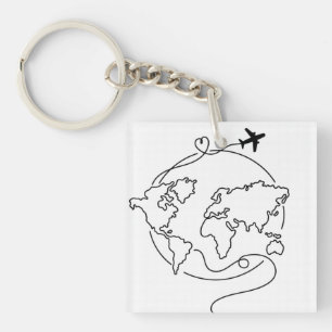 🌍 Love Around the World ✈️ Key Ring