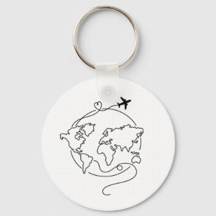 🌍 Love Around the World ✈️ Key Ring