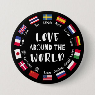 Love Around the World Languages  7.5 Cm Round Badge