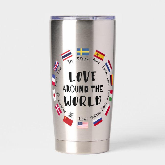 Love Around the World Languages  Insulated Tumbler (Front)