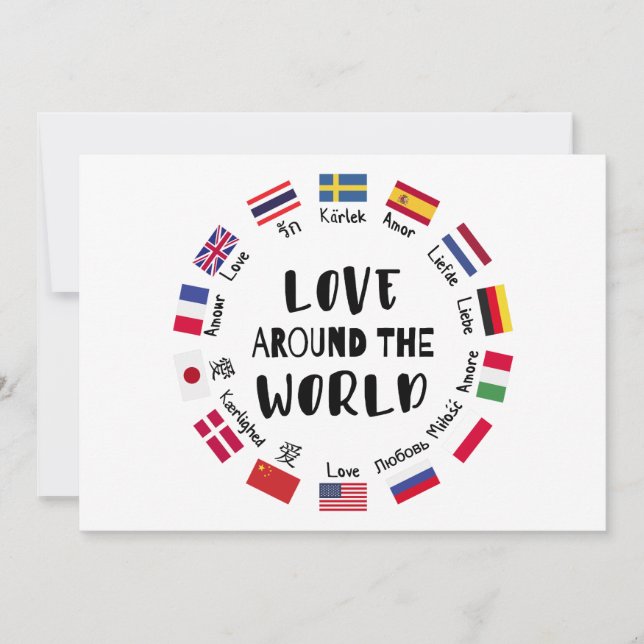 Love Around the World Languages  Invitation (Front)