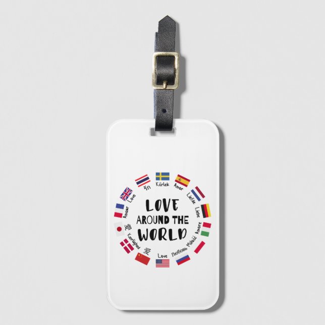 Love Around the World Languages  Luggage Tag (Front Vertical)