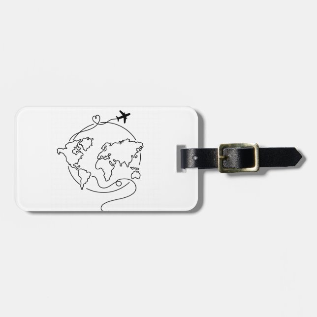 🌍 Love Around the World ✈️ Luggage Tag (Front Horizontal)
