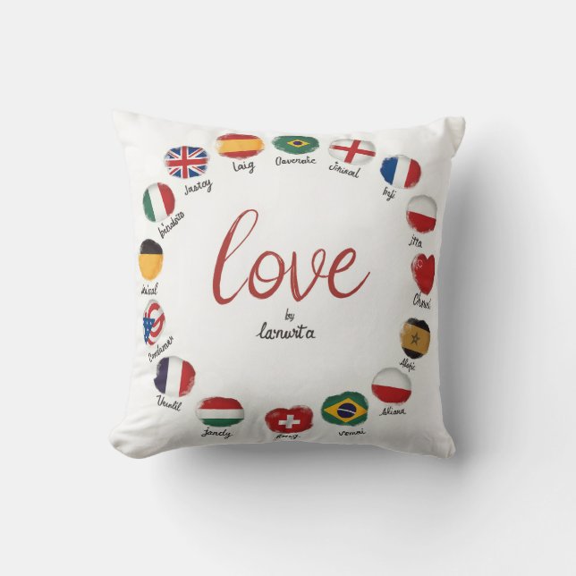 Love Around the World Pillow (Front)