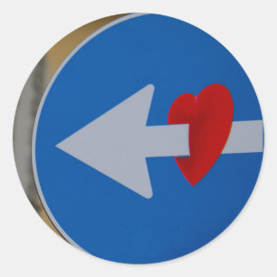 Love, Arrow, Heart, street sign, graffiti, Classic Round Sticker