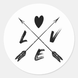 Love Arrows Classic Round Sticker