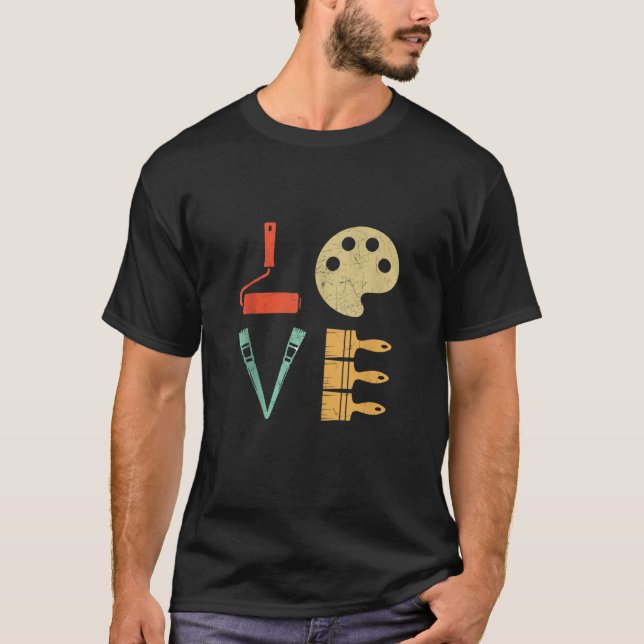Love Art Craft Teacher Artist Painter Painting Gif T-Shirt (Front)