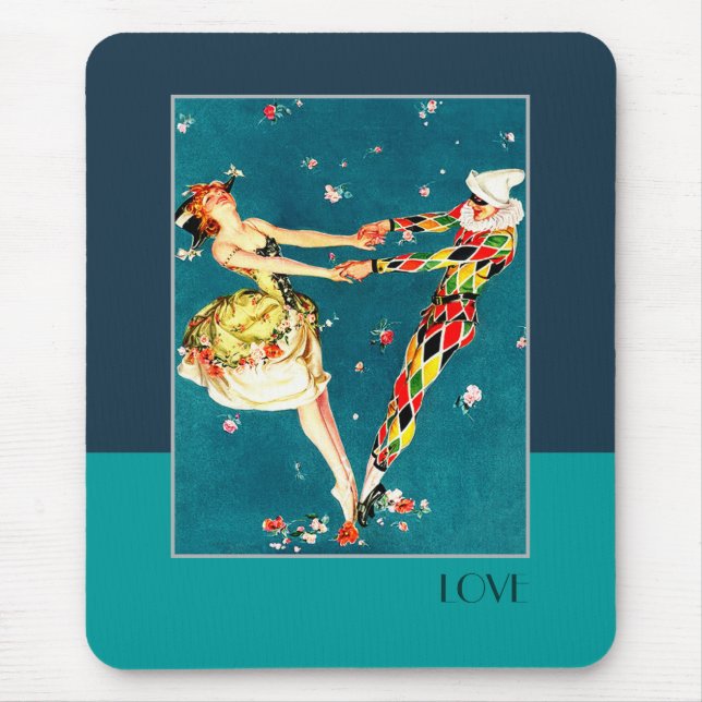 Love. Art Deco Valentine's Day Gift Mouse Mat (Front)