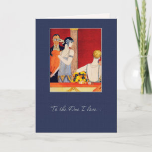 Love. Art Deco Valentine's Day  Holiday Card