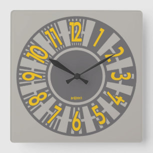 LOVE ART KLOCK BARS & INDIAN COLORS BY MASANSER SQUARE WALL CLOCK