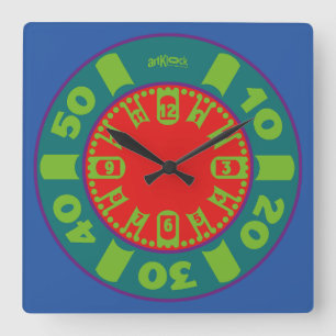 LOVE ART KLOCK CIKEN INDIAN COLORS BY MASANSER SQUARE WALL CLOCK