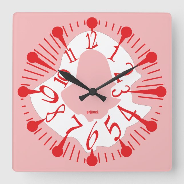 LOVE ART KLOCK DEFORMED DAKILIANO BY MASANSER SQUARE WALL CLOCK (Front)