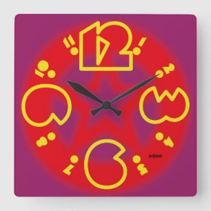 LOVE ART KLOCK GEOMETRIC MOTION BY MASANSER SQUARE WALL CLOCK