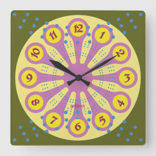 LOVE ART KLOCK IMAGINE SHAPES BY MASANSER SQUARE WALL CLOCK