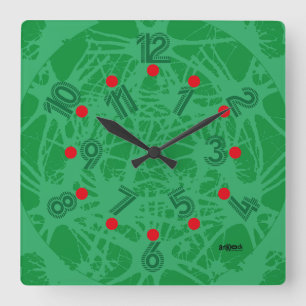 LOVE ART KLOCK NEURONS GRAY MATTER BY MASANSER SQUARE WALL CLOCK