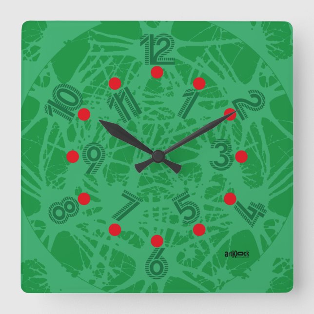 LOVE ART KLOCK NEURONS GRAY MATTER BY MASANSER SQUARE WALL CLOCK (Front)