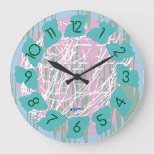 LOVE ART KLOCK PASTELS COLORS BY MASANSER LARGE CLOCK